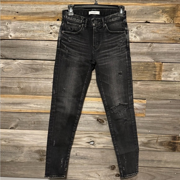Moussy Vintage Lenwood Skinny Leg Jeans-Color Black- Mid-Rise-4 Pockets-… - Picture 2 of 10